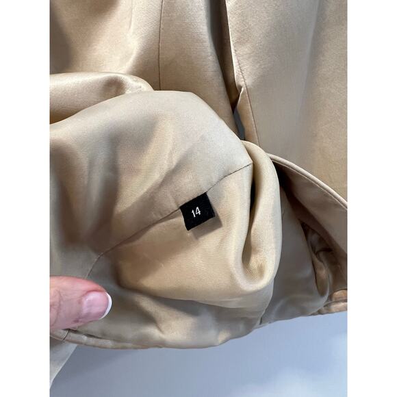 Doncaster DD Collection Silk & Cotton Gold Metallic Blazer Jacket Size 14 SG - Picture 9 of 10